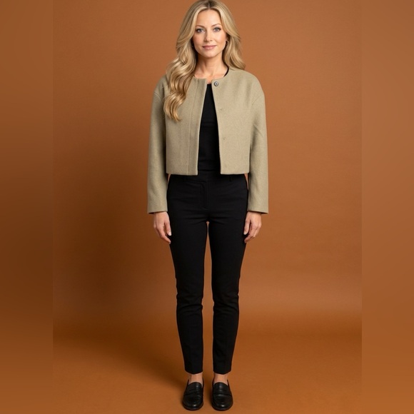 Jackets & Blazers - Sage cropped button down jacket wool blend fully lined women’s size small. NEW